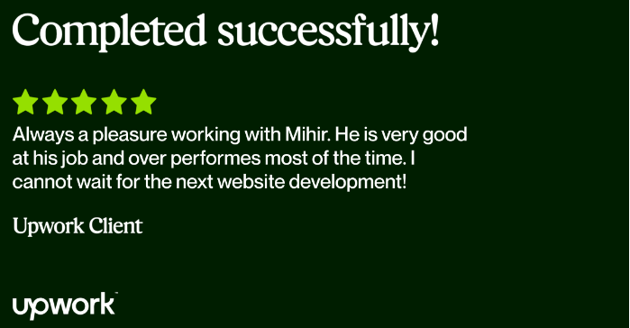 Home website adjustments and new feature for upwork client by mihir roat
